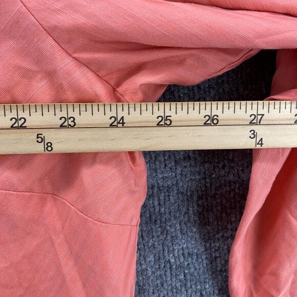 Talbots Blouse Top Womens 20W Orange Striped Button Up Long Sleeve Office Career - Picture 9 of 10